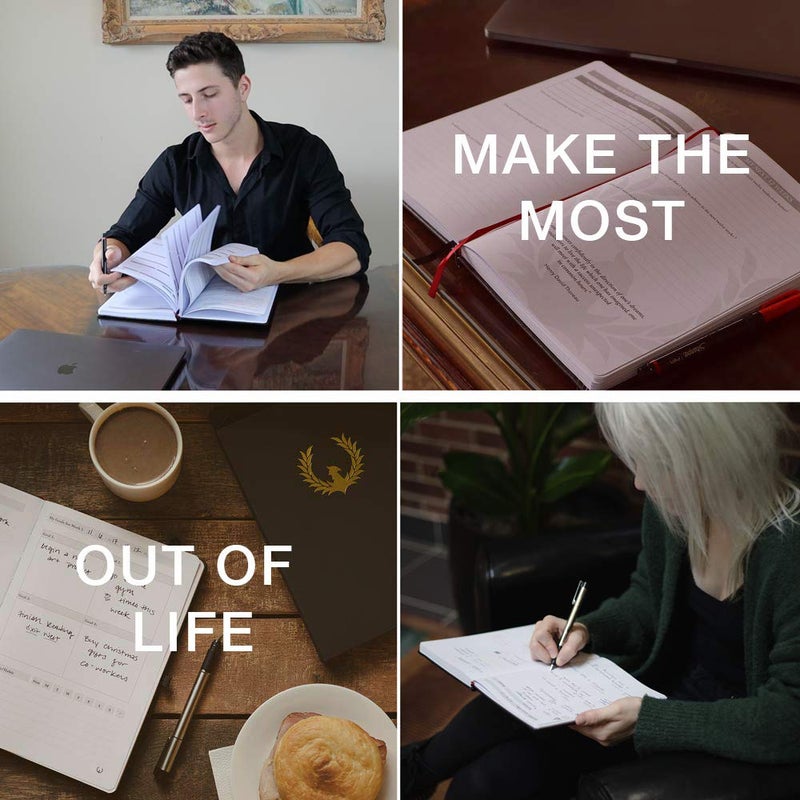 Phoenix Planner The Phoenix Journal - Best Daily Goal Planner, Organizer, & Calendar for Goal Setting, Gratitude, Happiness, & Productivity - Vision Board & Habit Tracking - 12 Weeks, Undated, Hardcover (Crimson) - Image 3